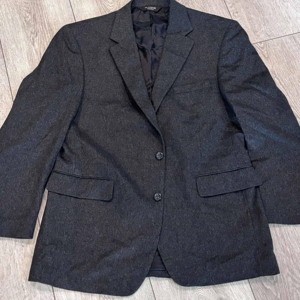 Jos. A. Bank Sport Coat Mens 42R Gray 100% Cashmere Blazer 2 Button Luxury
